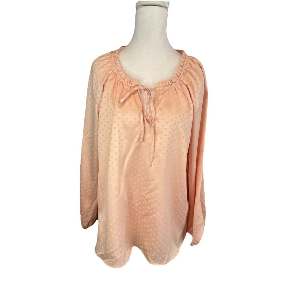 LC Lauren Conrad Blouse Size M Top Blush Tie Front Pale Peasant Ballerina NWT